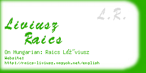 liviusz raics business card